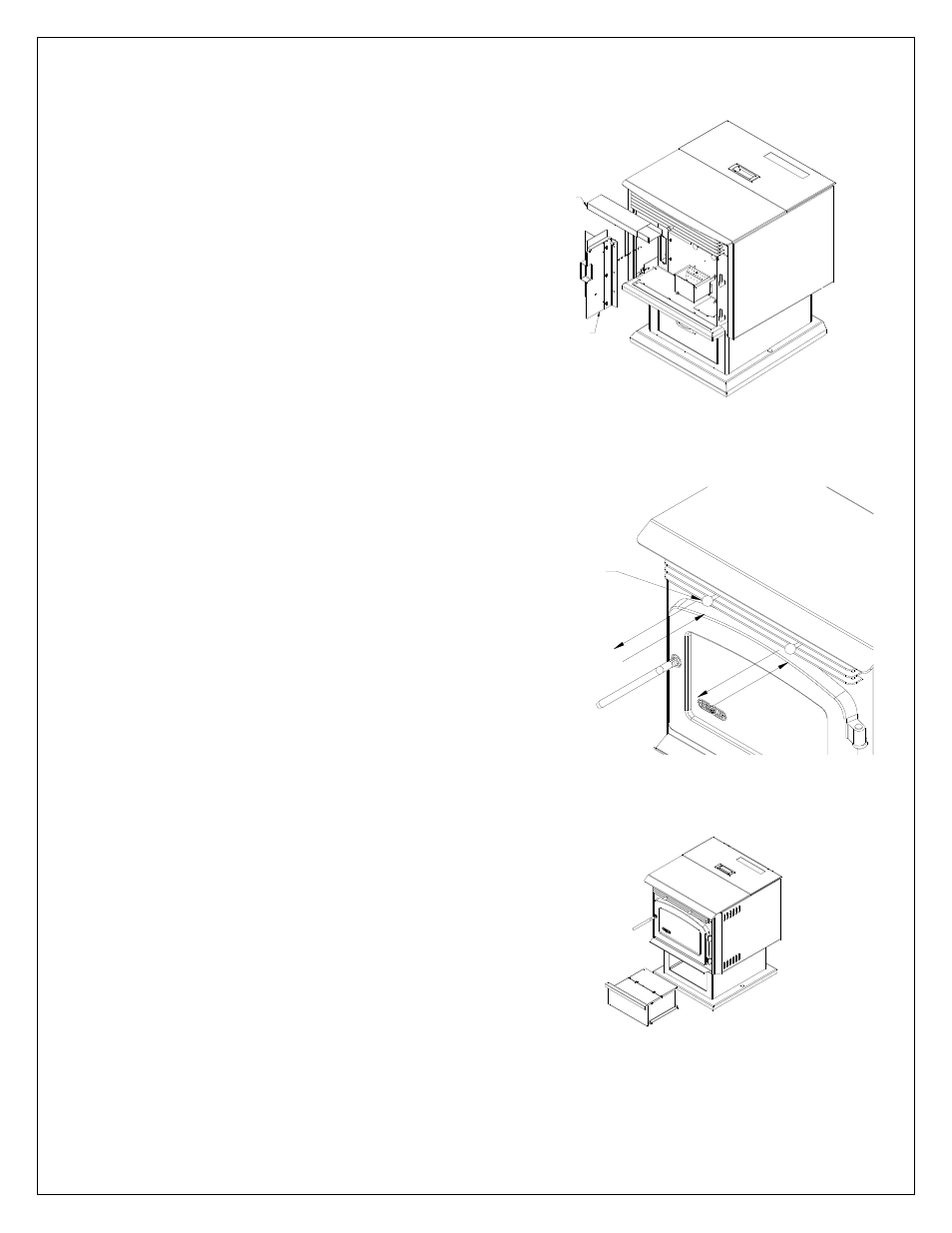 Maintenance, Figure 17 baffle & exhaust access panel, Figure 18 cleaning rod figure 19 ash drawer | Drolet ECO-35 User Manual | Page 17 / 30