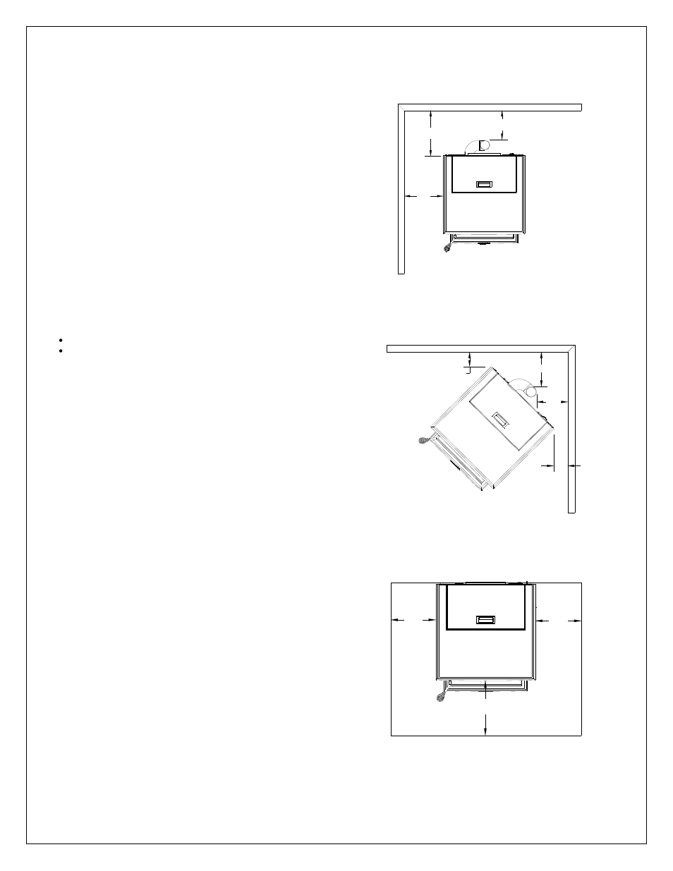 Stove installation, Figure 1 back wall installation, Figure 2 corner installation | Figure 3 floor protection | Drolet ECO-35 User Manual | Page 6 / 30