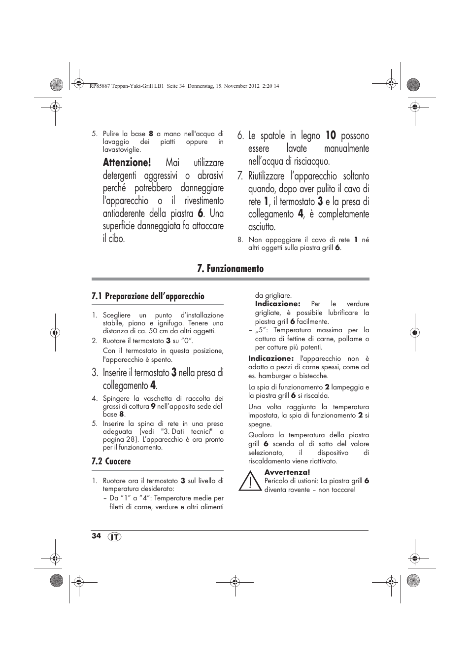 Funzionamento | Silvercrest STYG 2000 A2 User Manual | Page 36 / 62