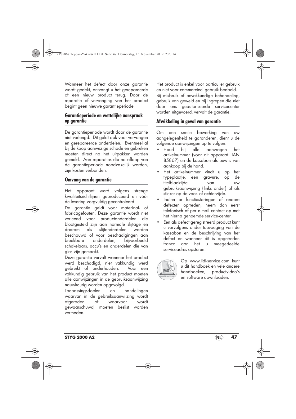 Silvercrest STYG 2000 A2 User Manual | Page 49 / 62