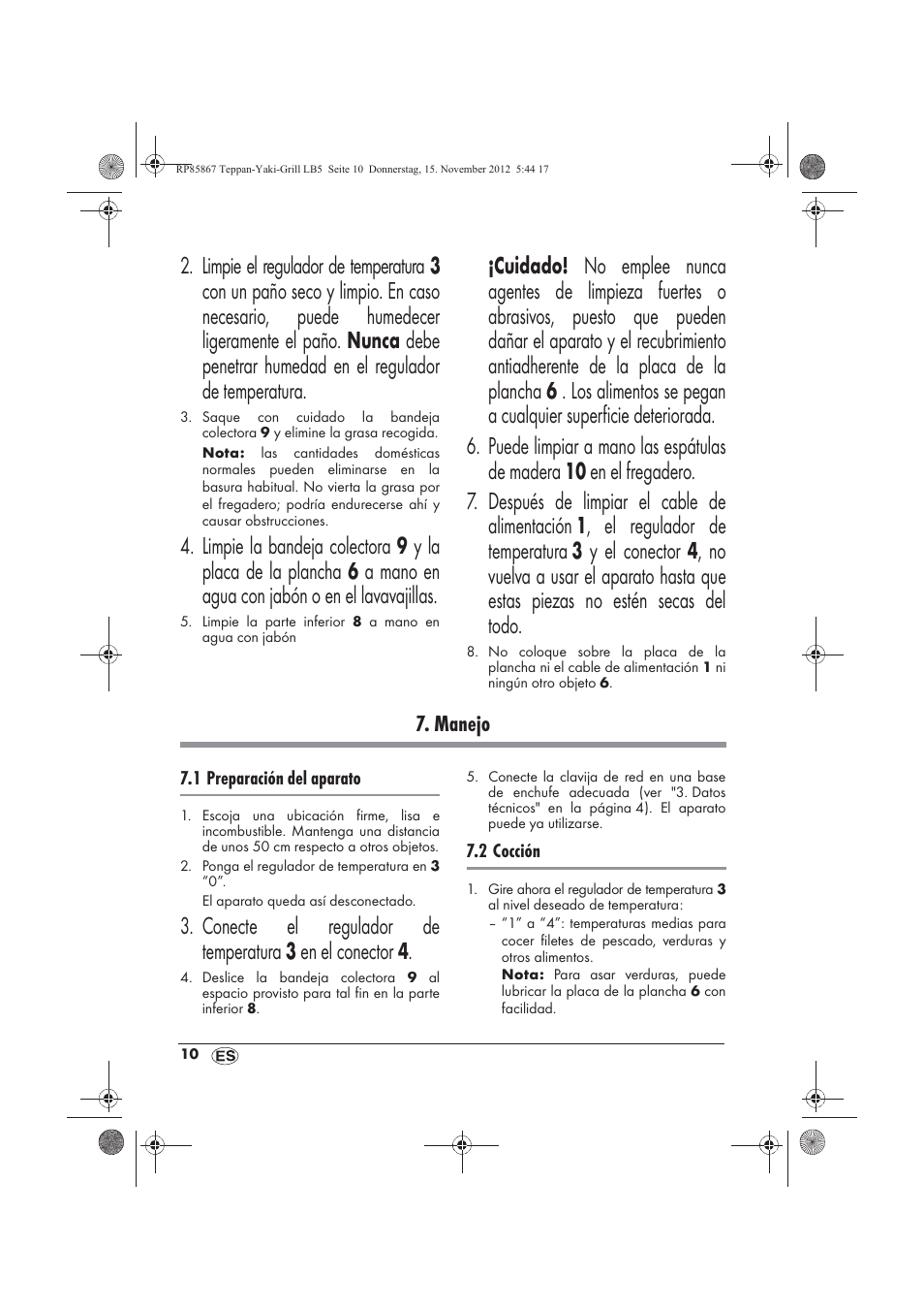Manejo | Silvercrest STYG 2000 A2 User Manual | Page 12 / 62