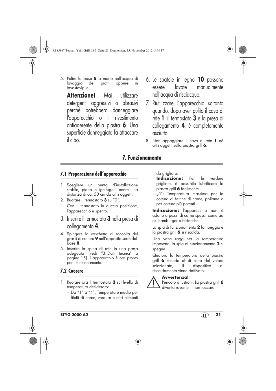 Funzionamento | Silvercrest STYG 2000 A2 User Manual | Page 23 / 62
