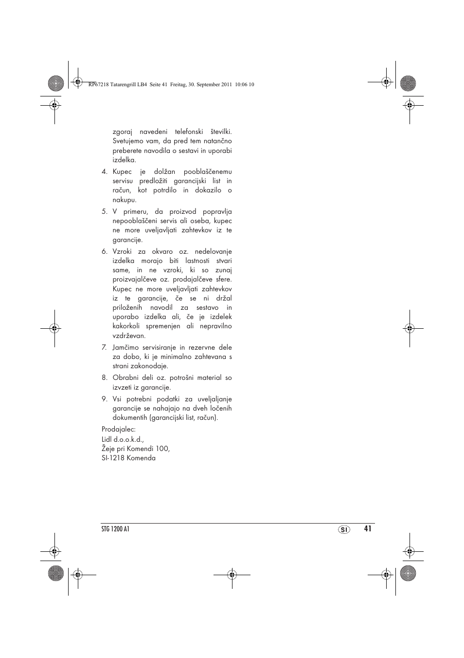 Silvercrest STG1200A1 User Manual | Page 43 / 74