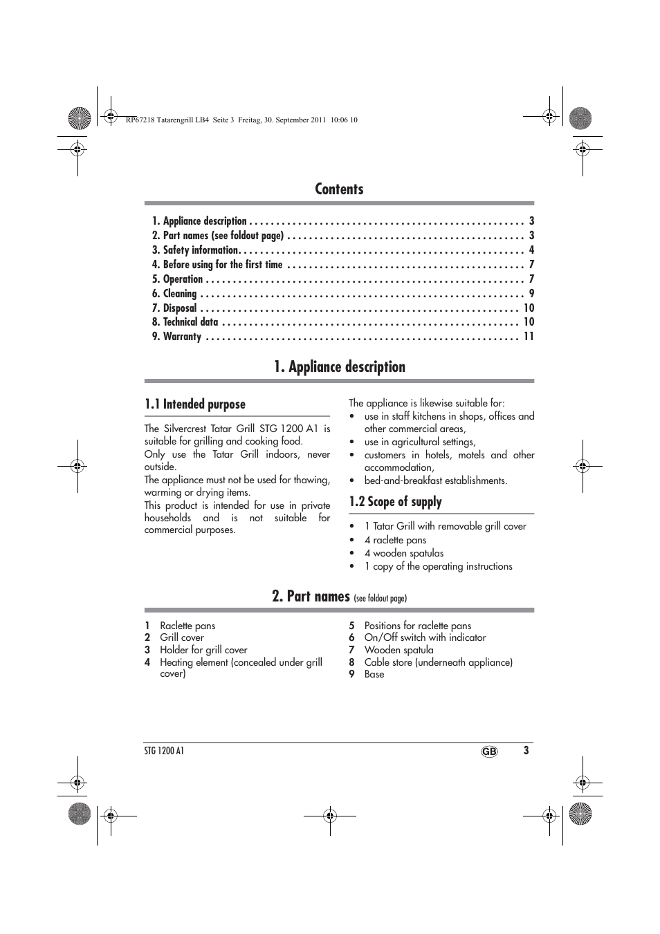 Silvercrest STG1200A1 User Manual | Page 5 / 74
