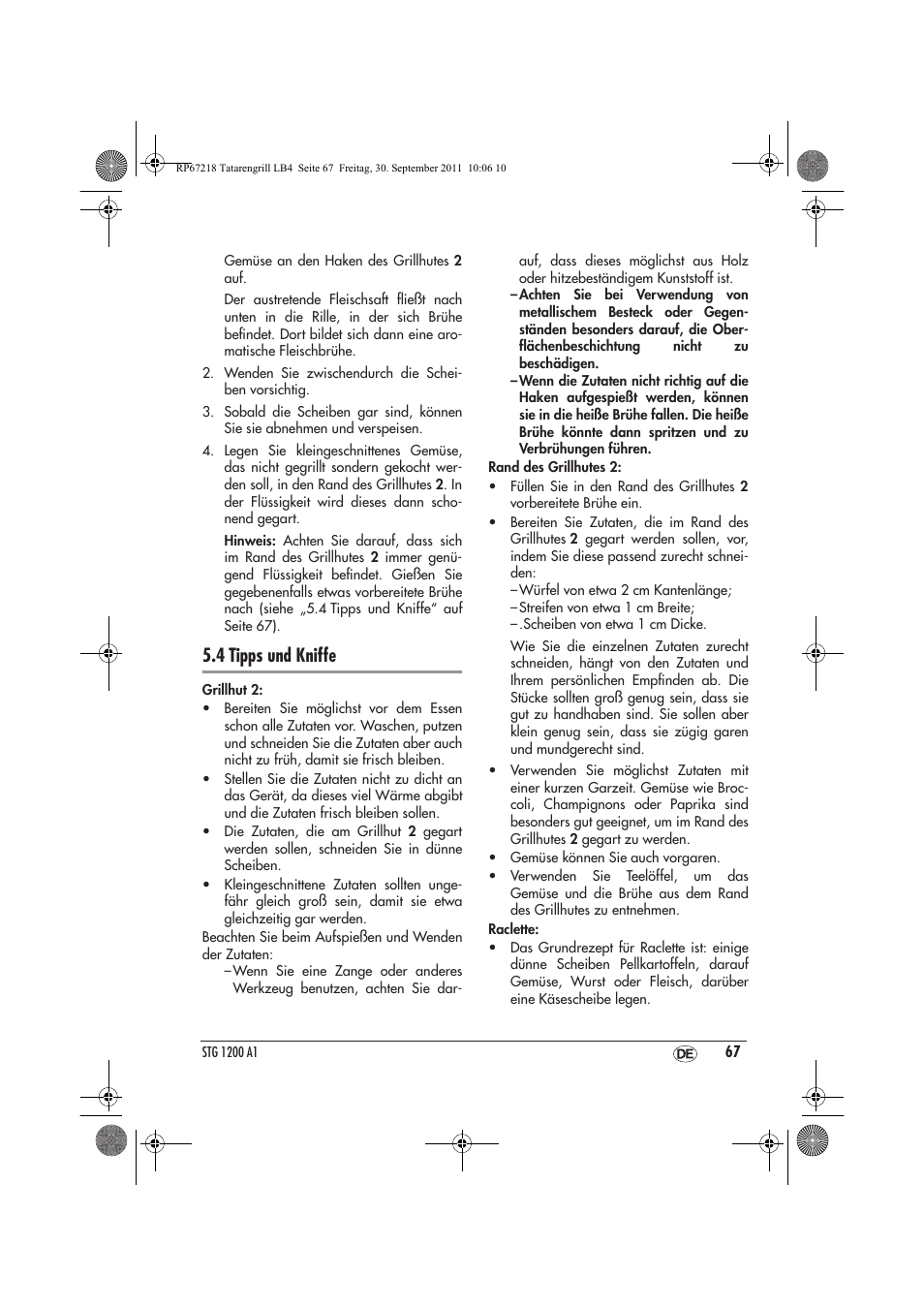 4 tipps und kniffe | Silvercrest STG1200A1 User Manual | Page 69 / 74