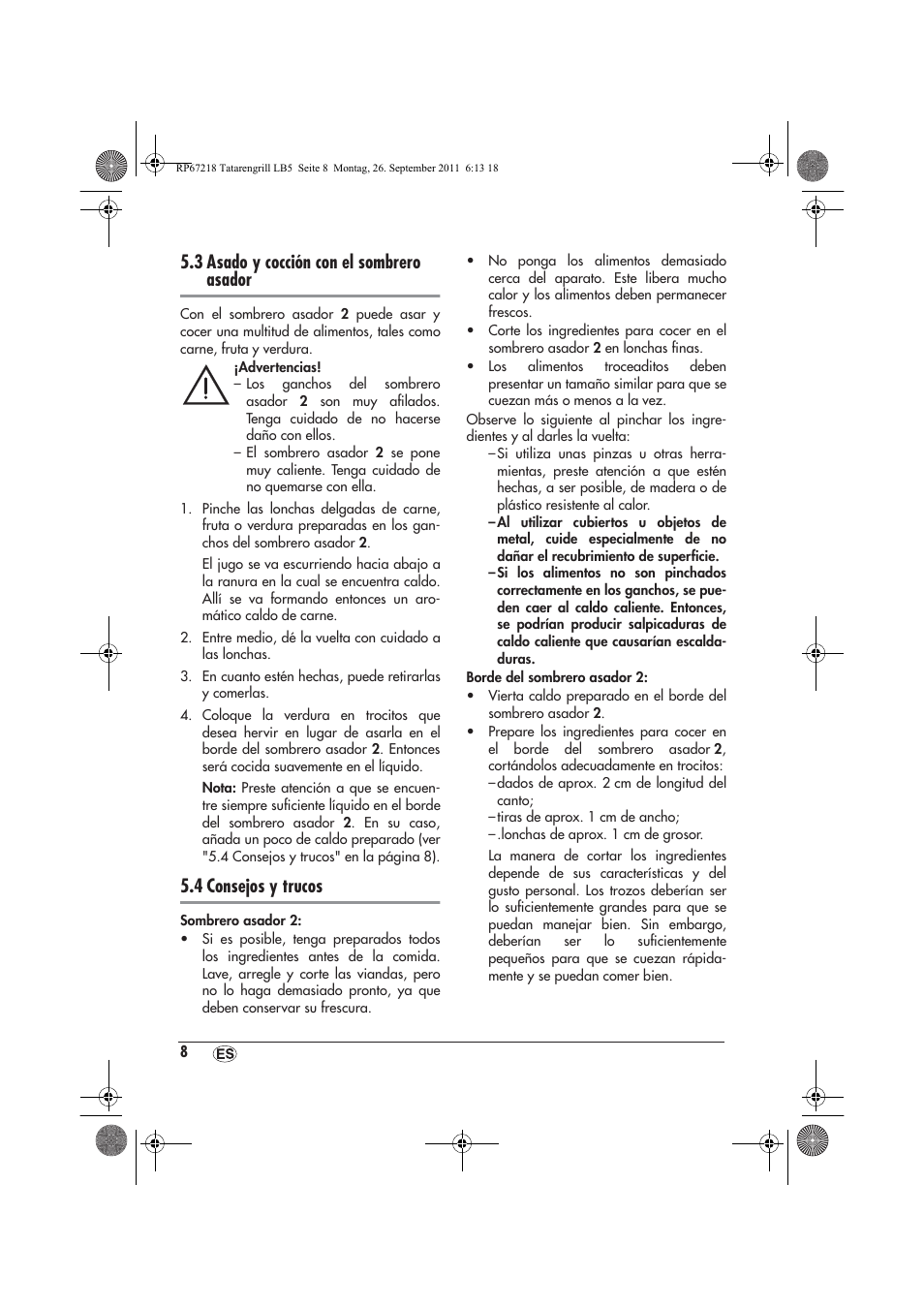 3 asado y cocción con el sombrero asador, 4 consejos y trucos | Silvercrest STG1200A1 User Manual | Page 10 / 50