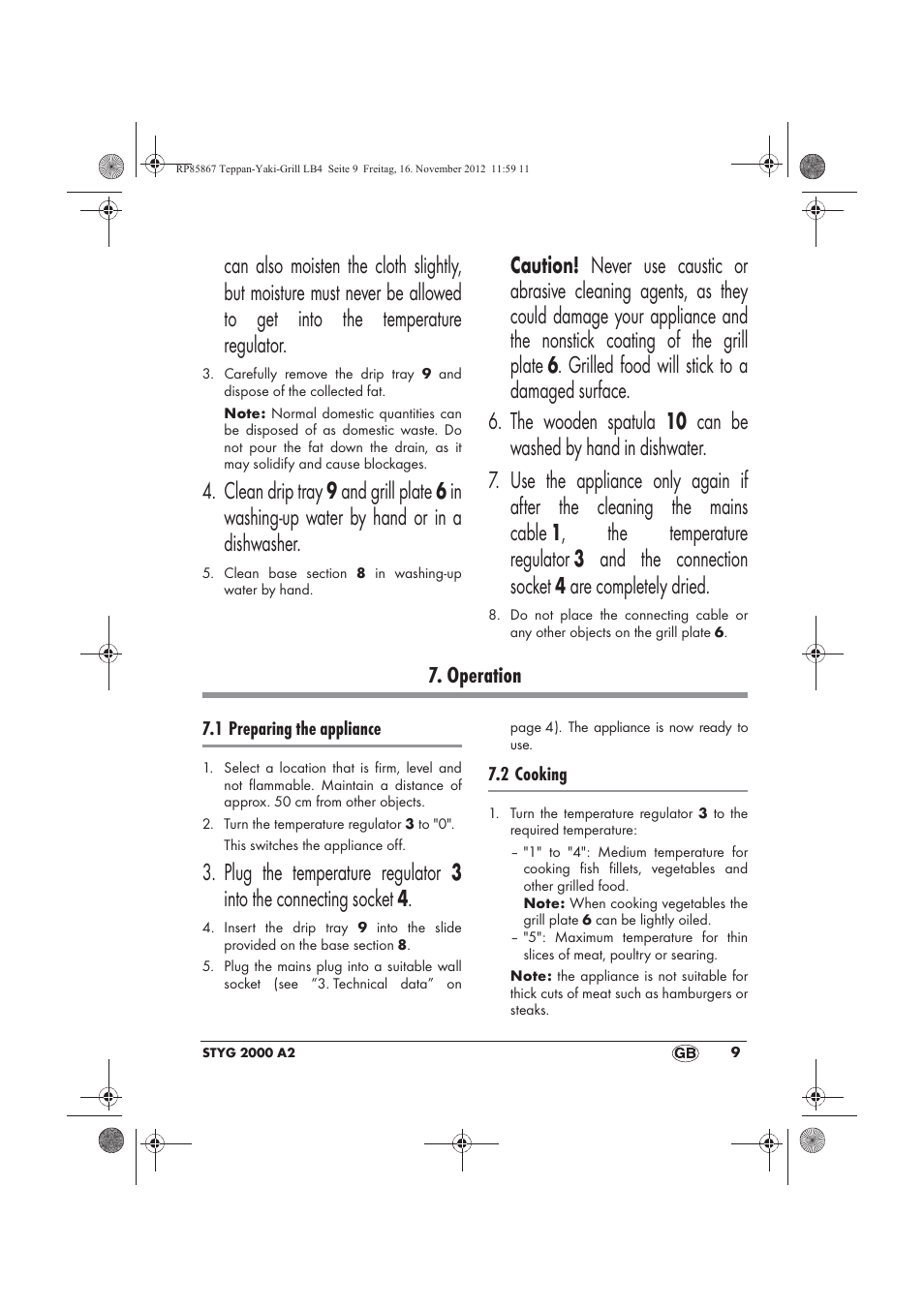 Operation | Silvercrest STYG 2000 A2 User Manual | Page 11 / 82