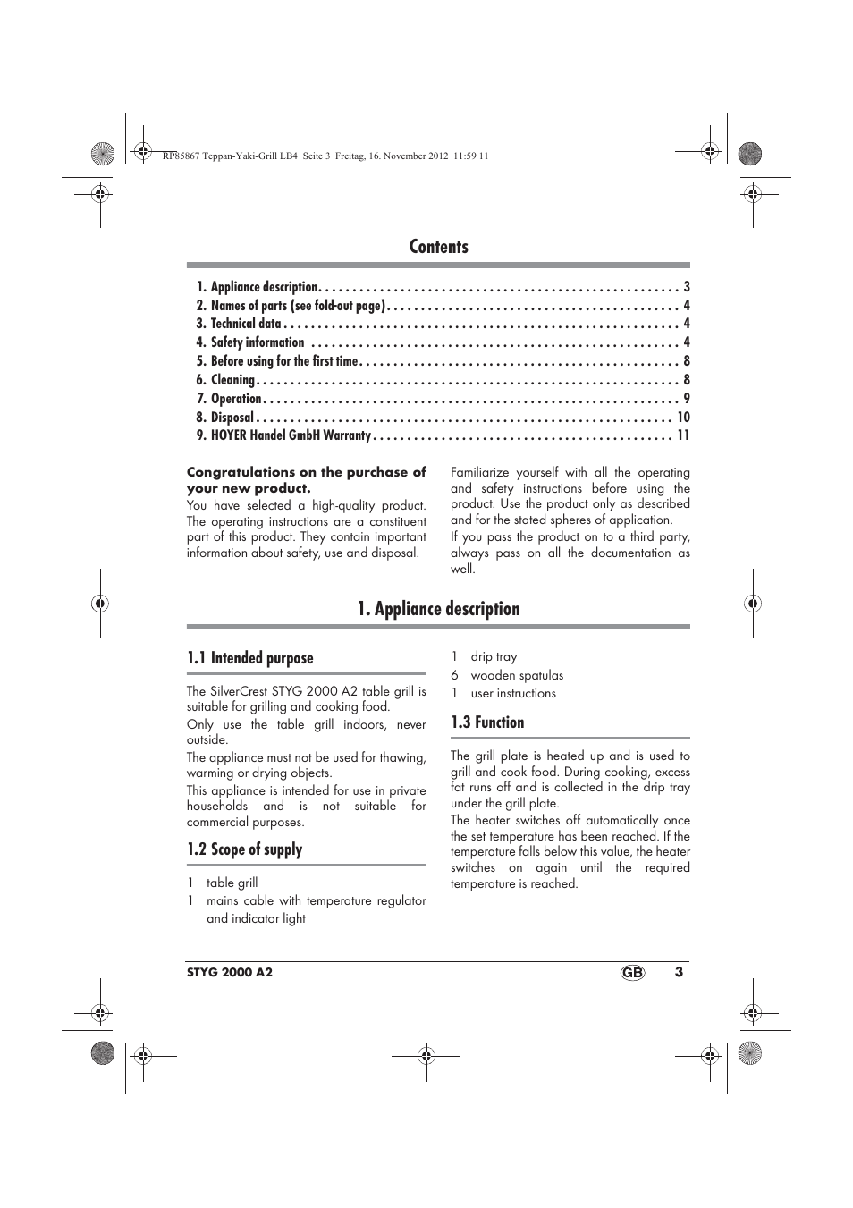 Silvercrest STYG 2000 A2 User Manual | Page 5 / 82