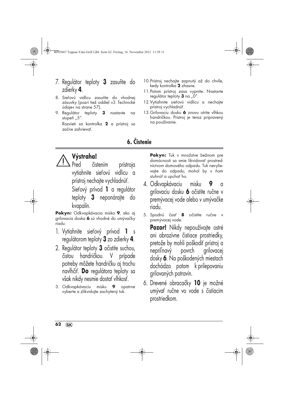 Regulátor teploty 3 zasuňte do zdierky 4, Čistenie | Silvercrest STYG 2000 A2 User Manual | Page 64 / 82