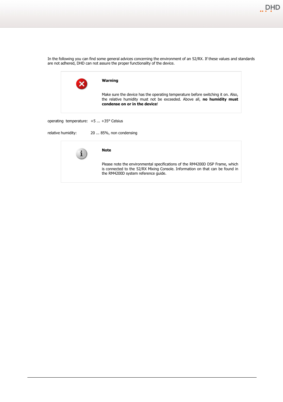 Environmental specifications, 4environmental specifications | DHD Power Cruiser RX User Manual | Page 7 / 16