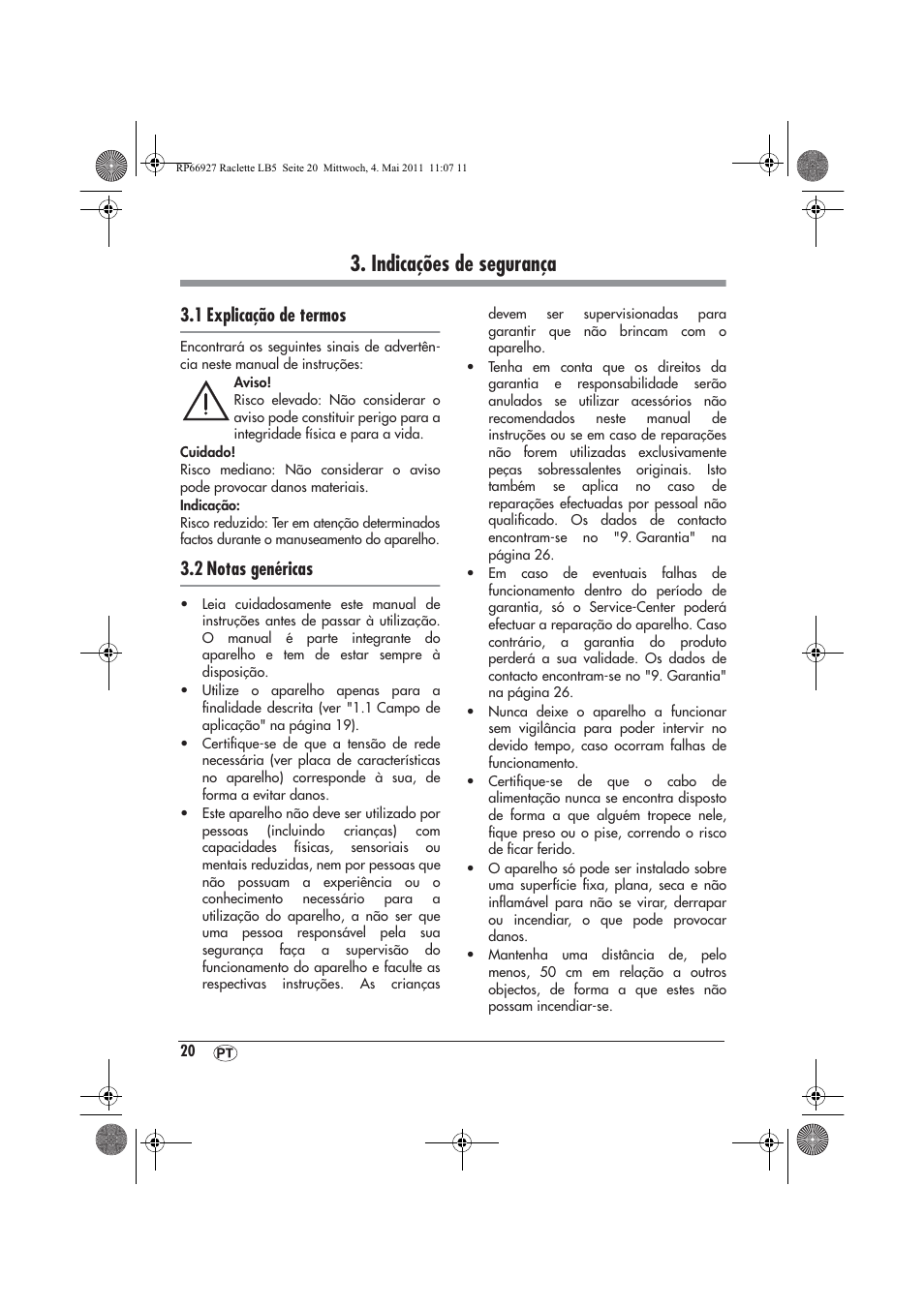 Indicações de segurança, 1 explicação de termos, 2 notas genéricas | Silvercrest SRG1200A1 User Manual | Page 22 / 46