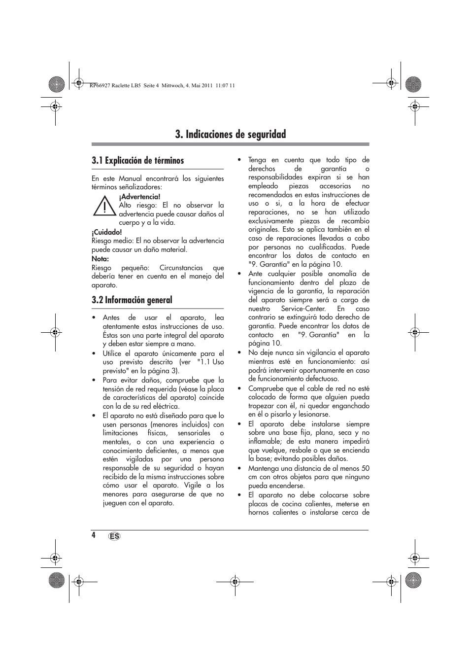 Indicaciones de seguridad, 1 explicación de términos, 2 información general | Silvercrest SRG1200A1 User Manual | Page 6 / 46