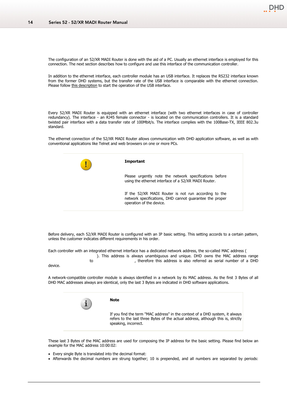 Connecting the device to a pc, Configuring the ethernet interface, Ip basic settings | 1 configuring the ethernet interface, 6connecting the device to a pc, 1 ip basic settings | DHD Power Cruiser MADI 52/XR User Manual | Page 17 / 60