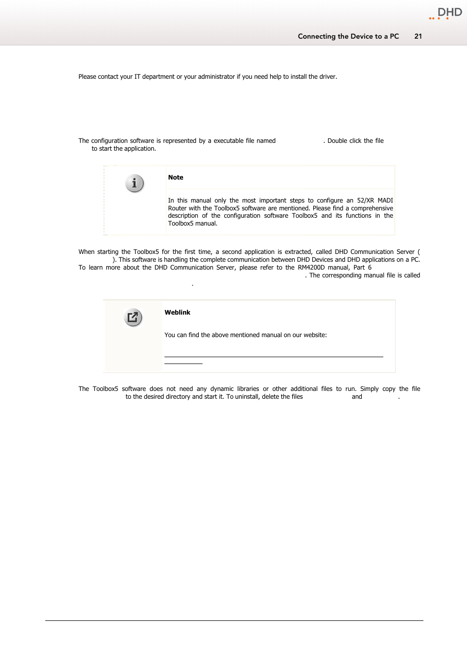 Configuring with the toolbox5 software, 1 configuring with the toolbox5 software | DHD Power Cruiser MADI 52/XR User Manual | Page 24 / 60