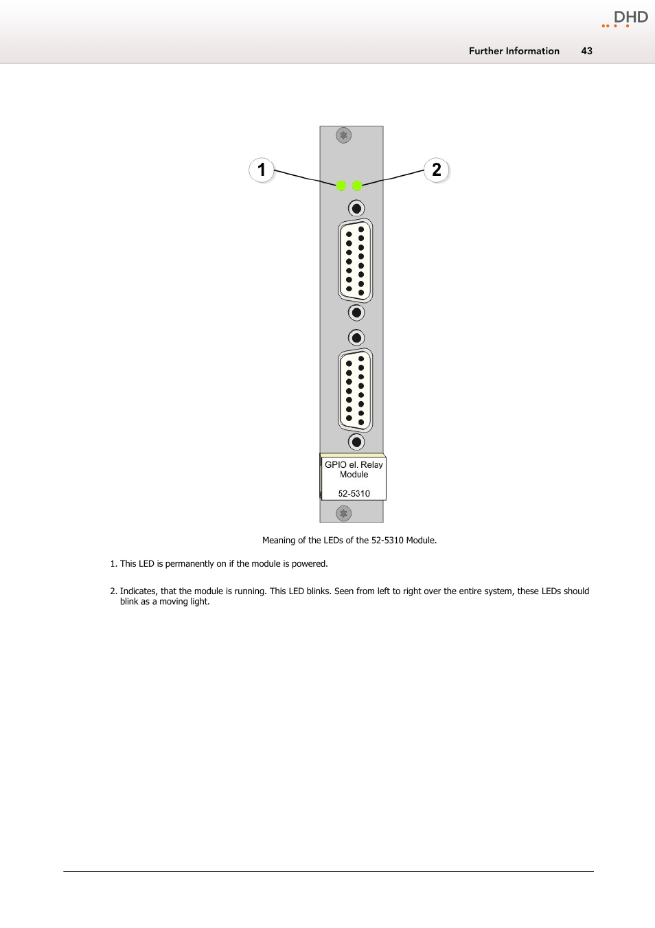 5310a - mb/xd/xr gpio module, 8 out, 4 in, 5310a - mb/xd/xr gpio module, 8 out,4 in | DHD Power Cruiser MADI 52/XR User Manual | Page 46 / 60