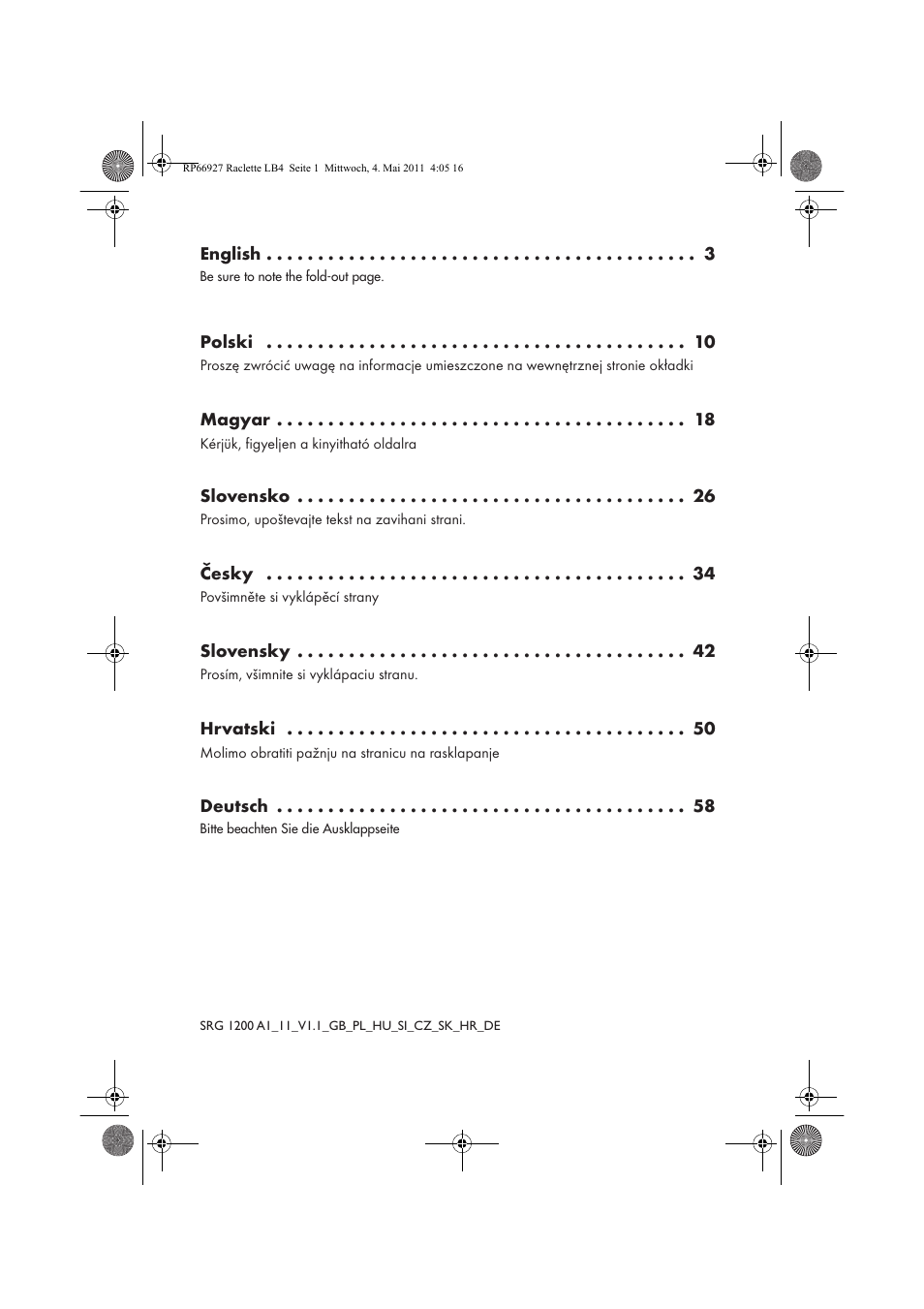 Silvercrest SRG1200A1 User Manual | Page 2 / 70