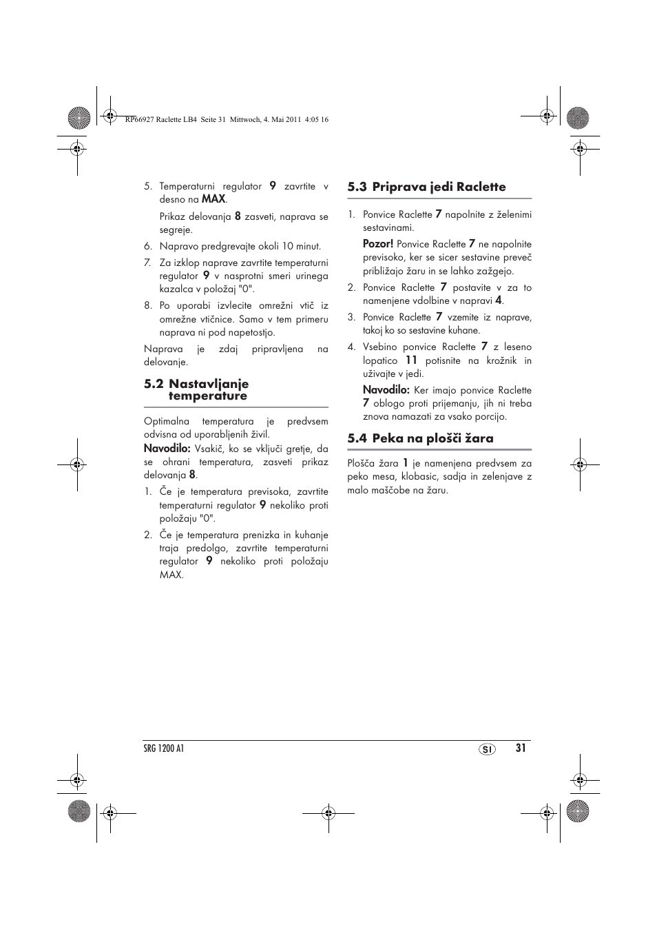 Silvercrest SRG1200A1 User Manual | Page 33 / 70