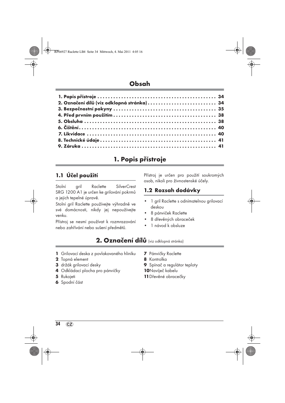 Silvercrest SRG1200A1 User Manual | Page 36 / 70
