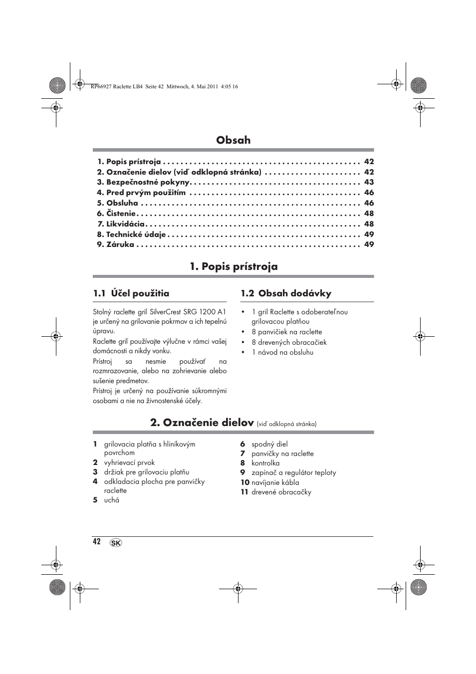 Silvercrest SRG1200A1 User Manual | Page 44 / 70