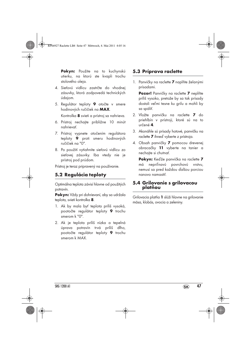 Silvercrest SRG1200A1 User Manual | Page 49 / 70