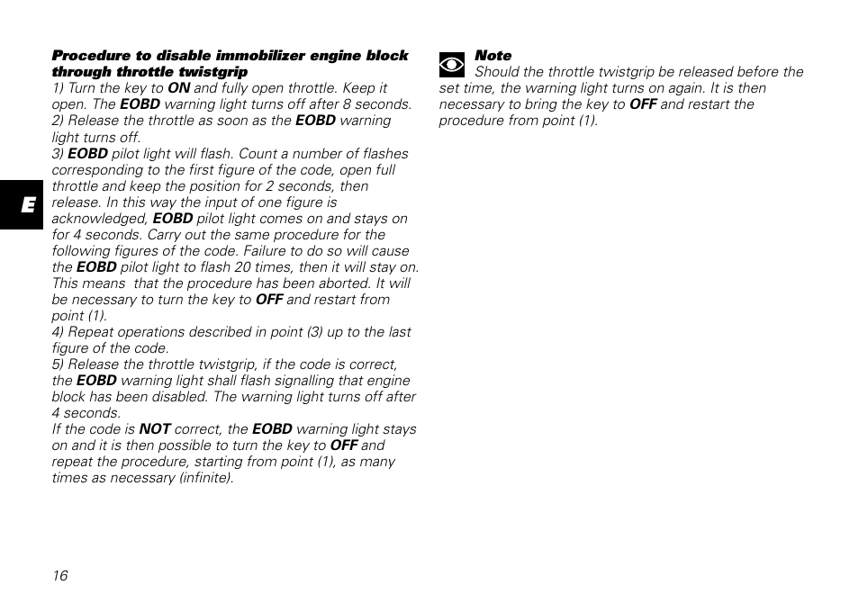 Ducati MOTORHOLDING 800SPORT User Manual | Page 16 / 84