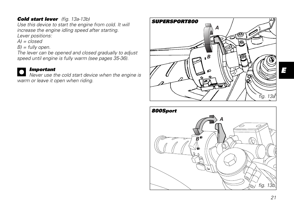 Ducati MOTORHOLDING 800SPORT User Manual | Page 21 / 84