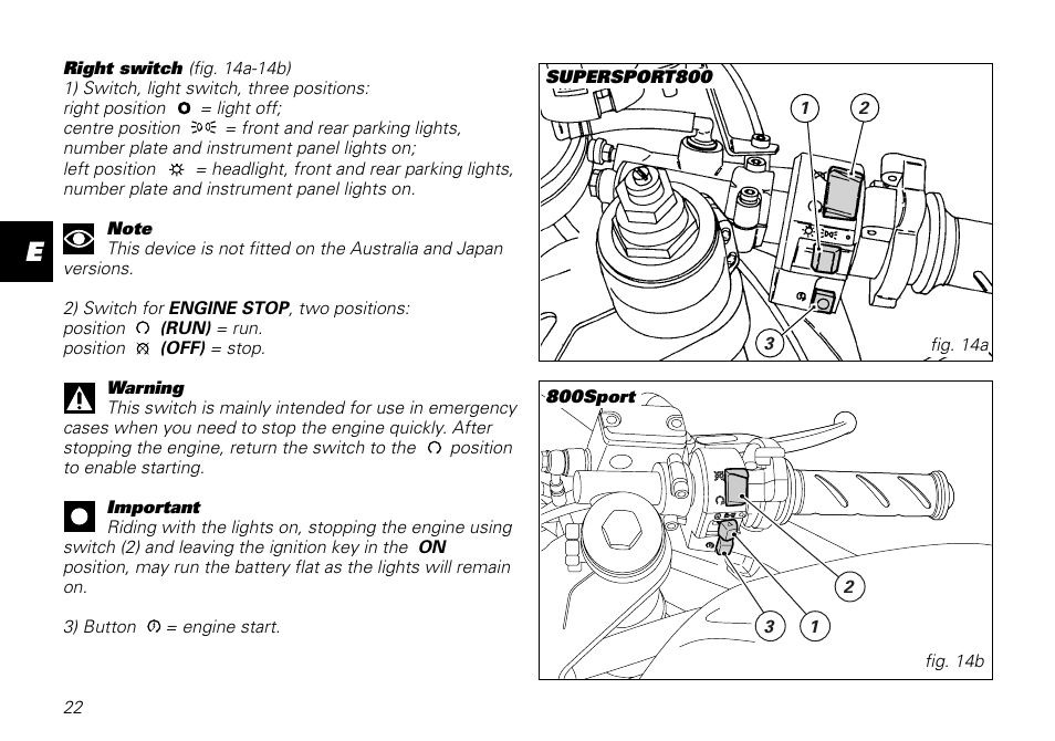 Ducati MOTORHOLDING 800SPORT User Manual | Page 22 / 84