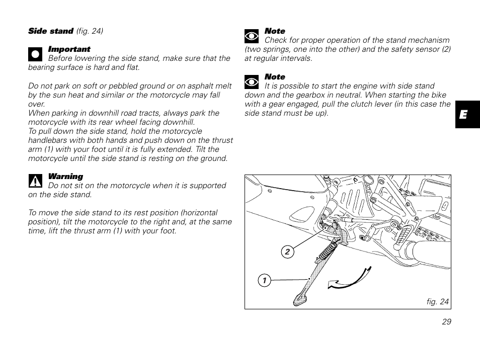 Ducati MOTORHOLDING 800SPORT User Manual | Page 29 / 84