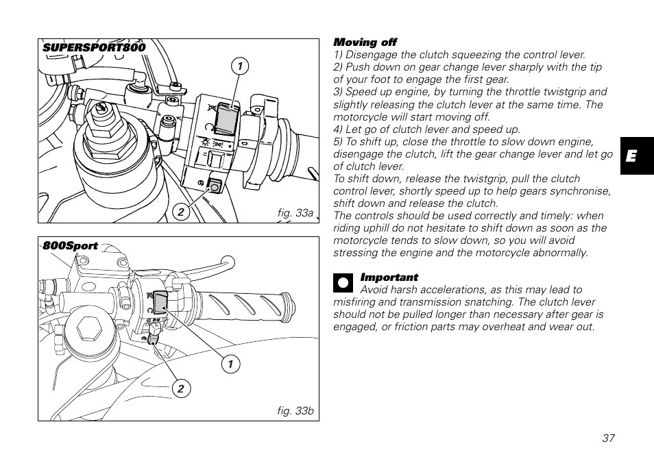 Ducati MOTORHOLDING 800SPORT User Manual | Page 37 / 84