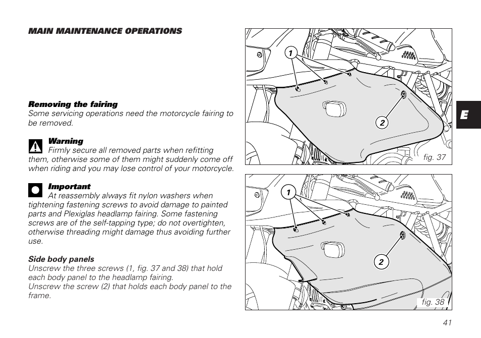 Ducati MOTORHOLDING 800SPORT User Manual | Page 41 / 84