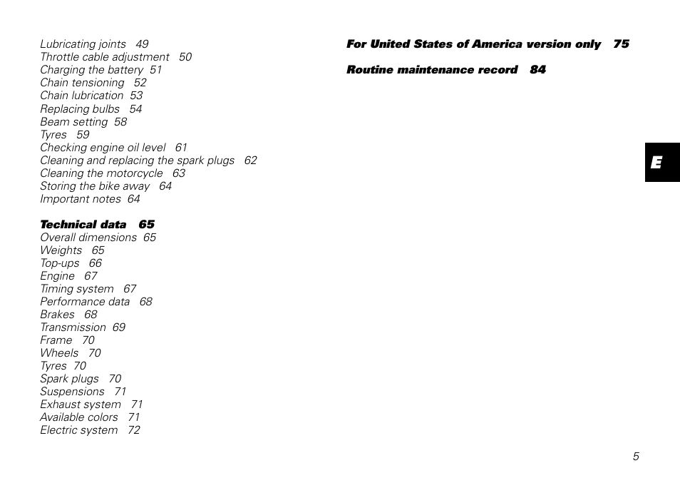 Ducati MOTORHOLDING 800SPORT User Manual | Page 5 / 84