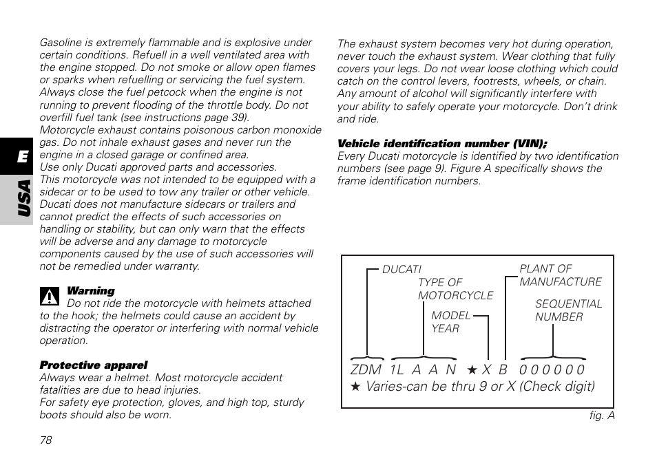 Ducati MOTORHOLDING 800SPORT User Manual | Page 78 / 84