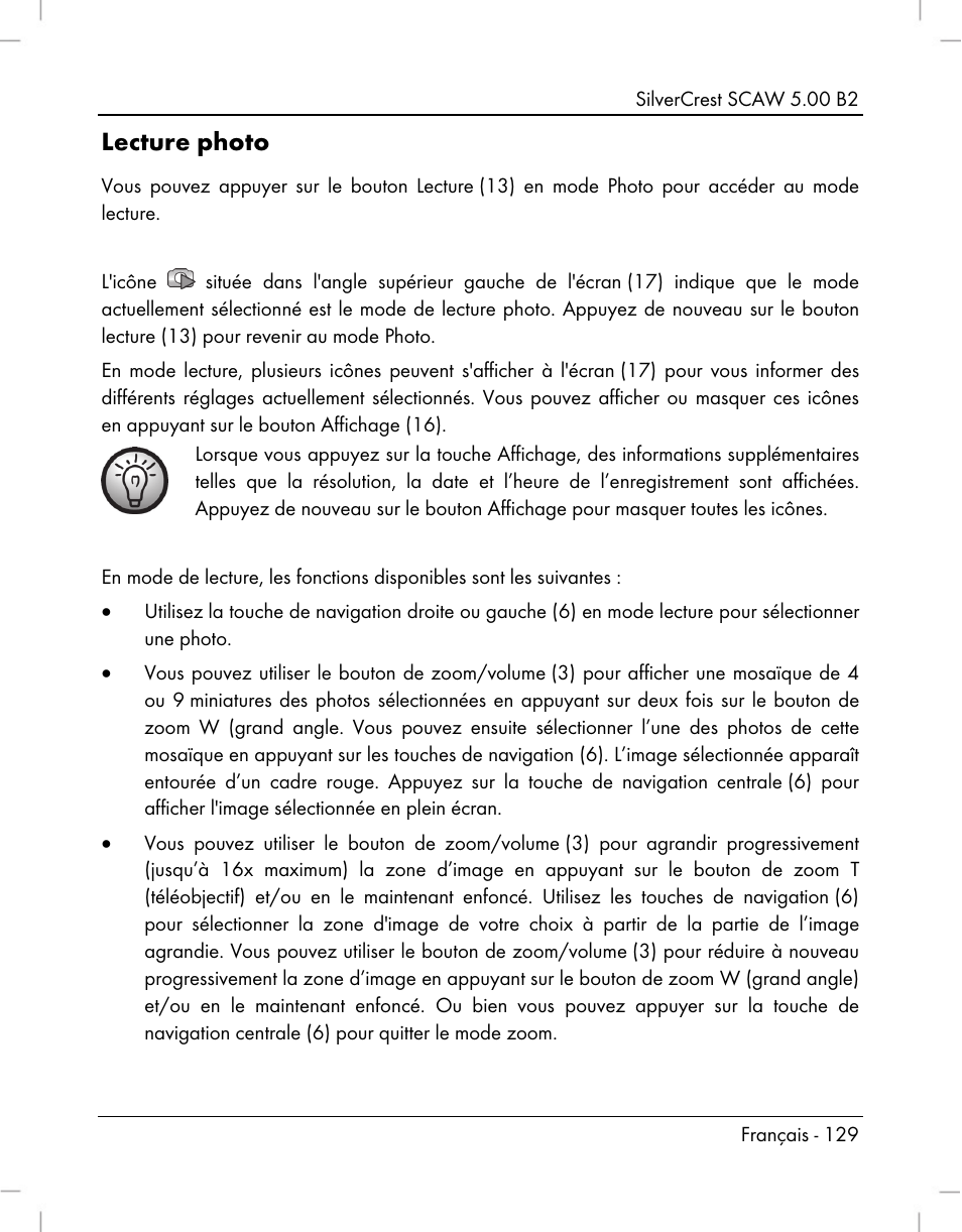Lecture photo | Silvercrest SCAW 5.00 B2 User Manual | Page 131 / 364