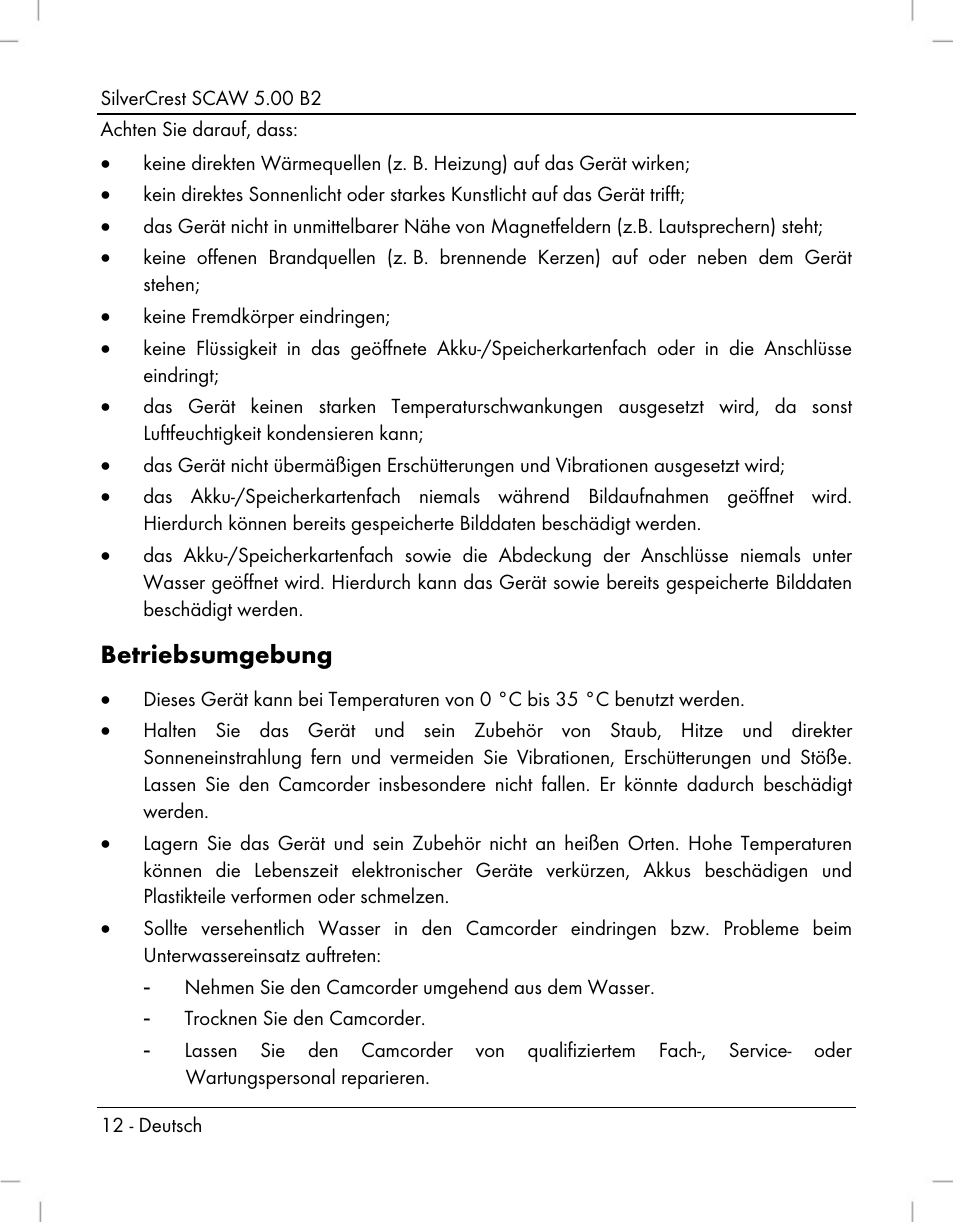 Betriebsumgebung | Silvercrest SCAW 5.00 B2 User Manual | Page 14 / 364