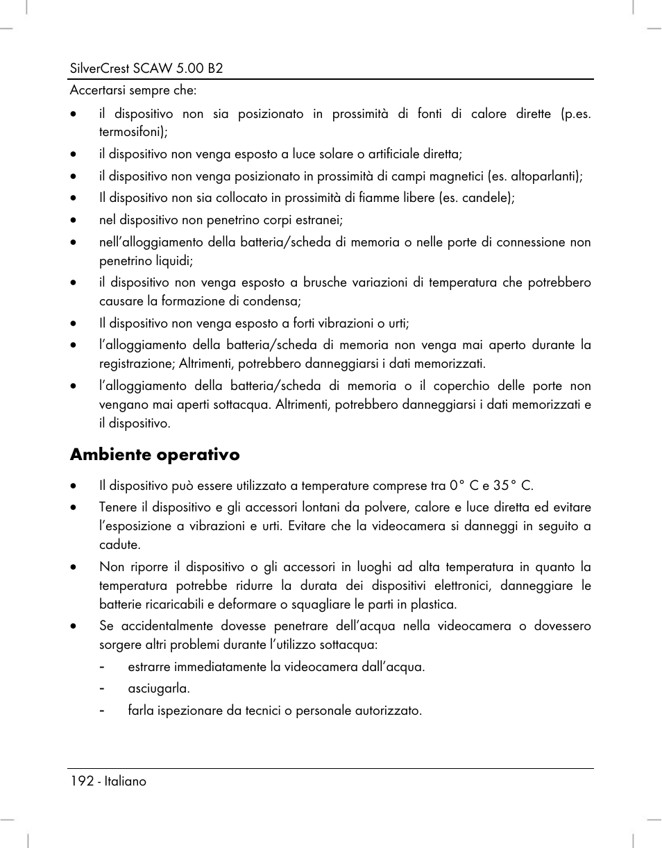 Ambiente operativo | Silvercrest SCAW 5.00 B2 User Manual | Page 194 / 364