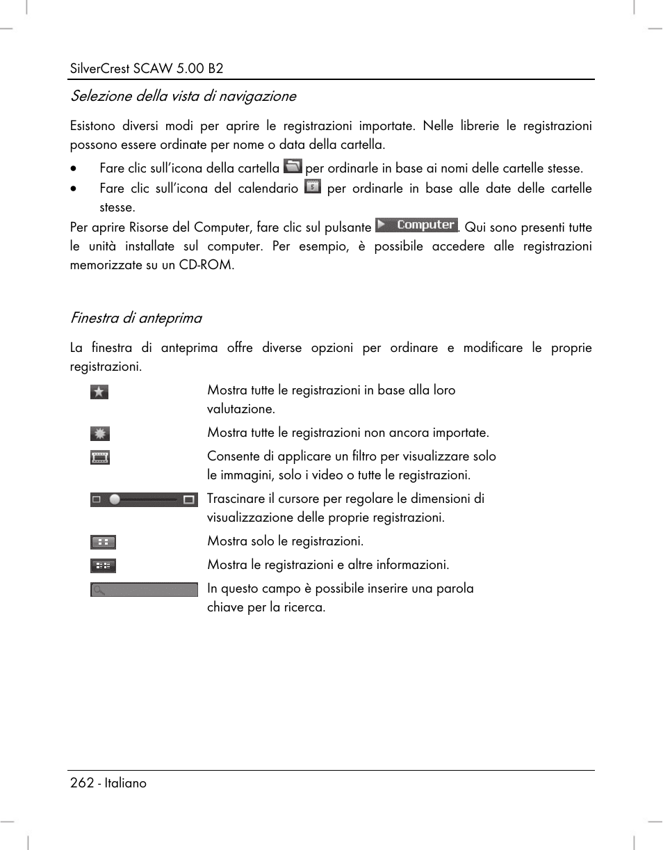 Selezione della vista di navigazione, Finestra di anteprima | Silvercrest SCAW 5.00 B2 User Manual | Page 264 / 364