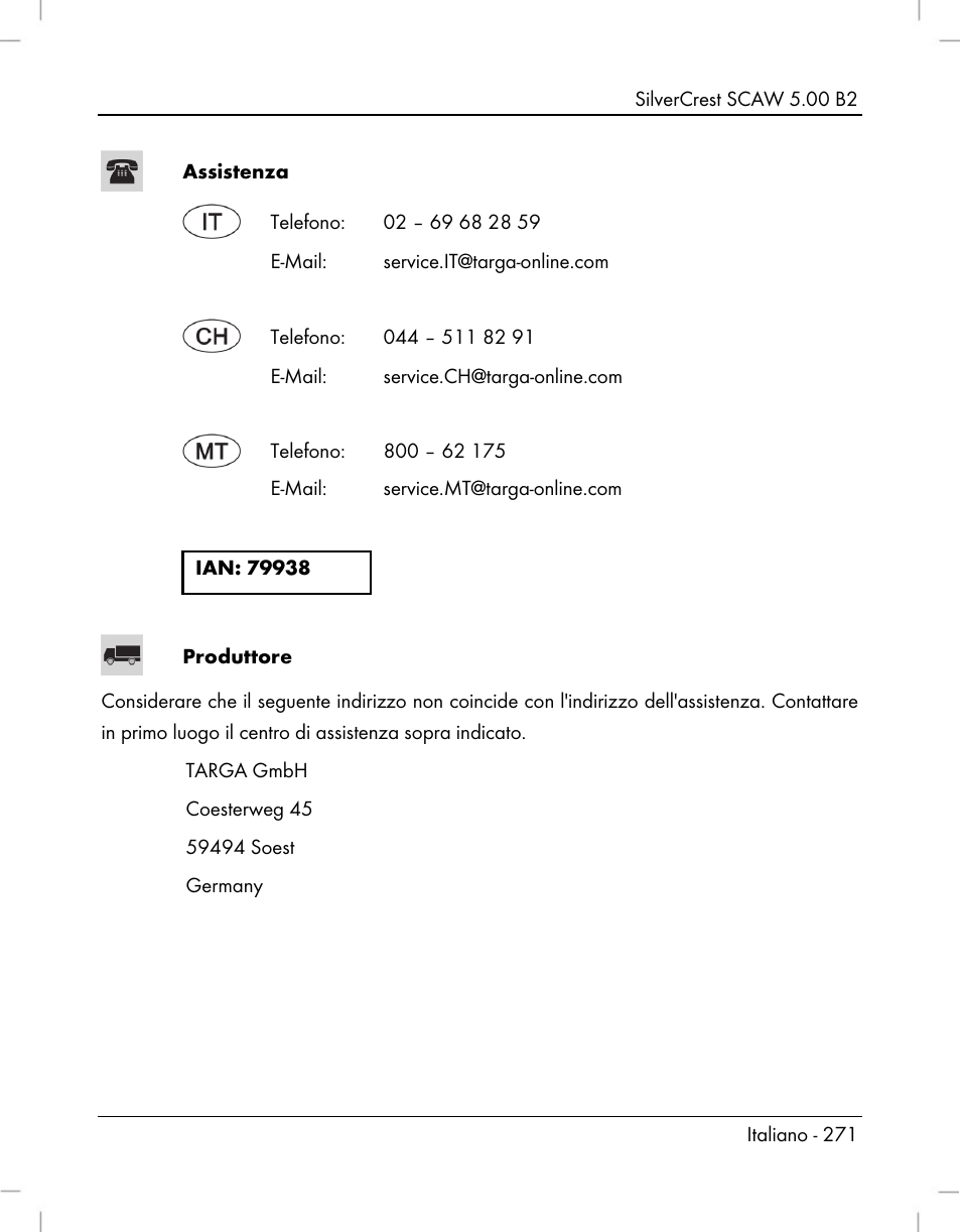 Silvercrest SCAW 5.00 B2 User Manual | Page 273 / 364