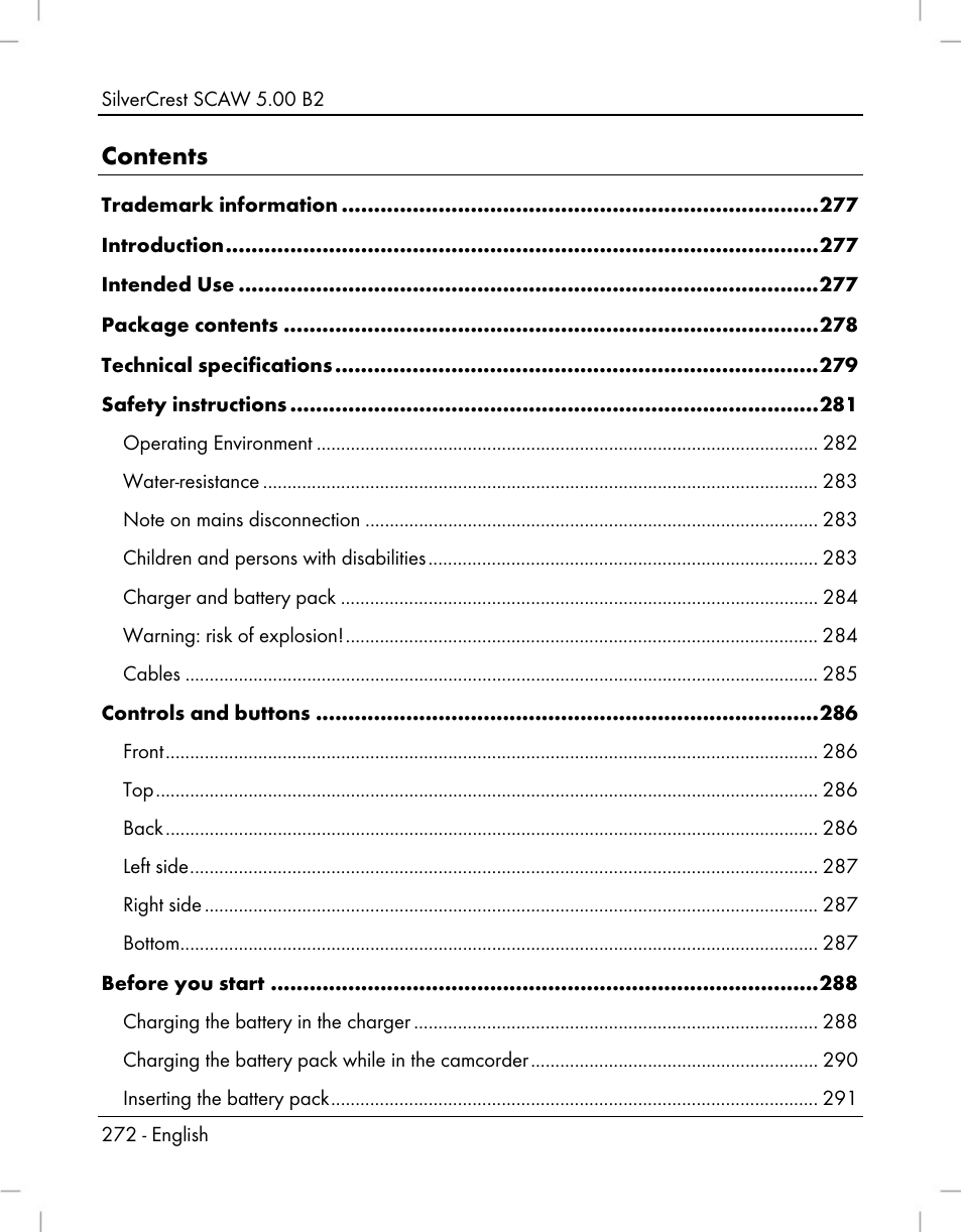 Silvercrest SCAW 5.00 B2 User Manual | Page 274 / 364