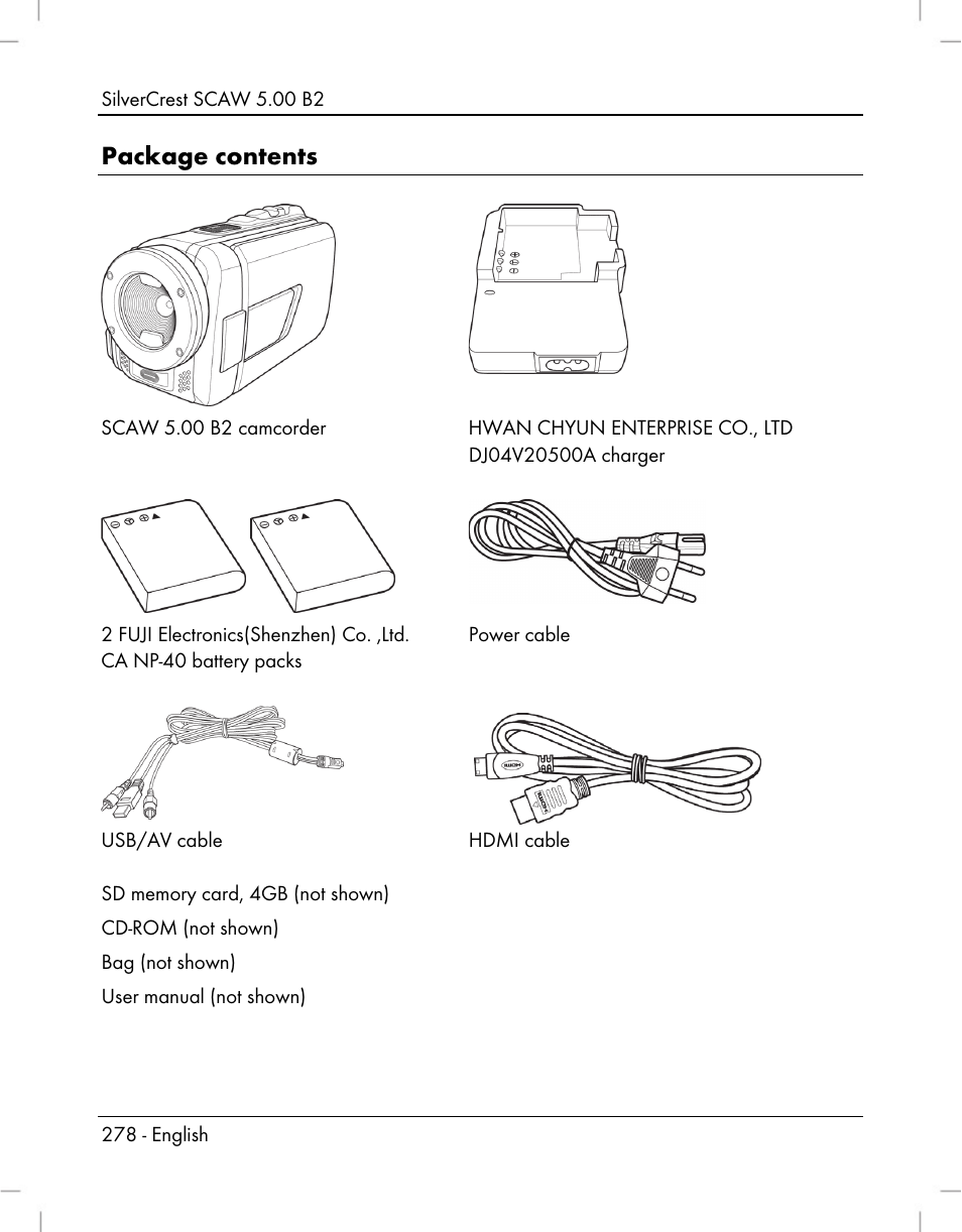 Package contents | Silvercrest SCAW 5.00 B2 User Manual | Page 280 / 364