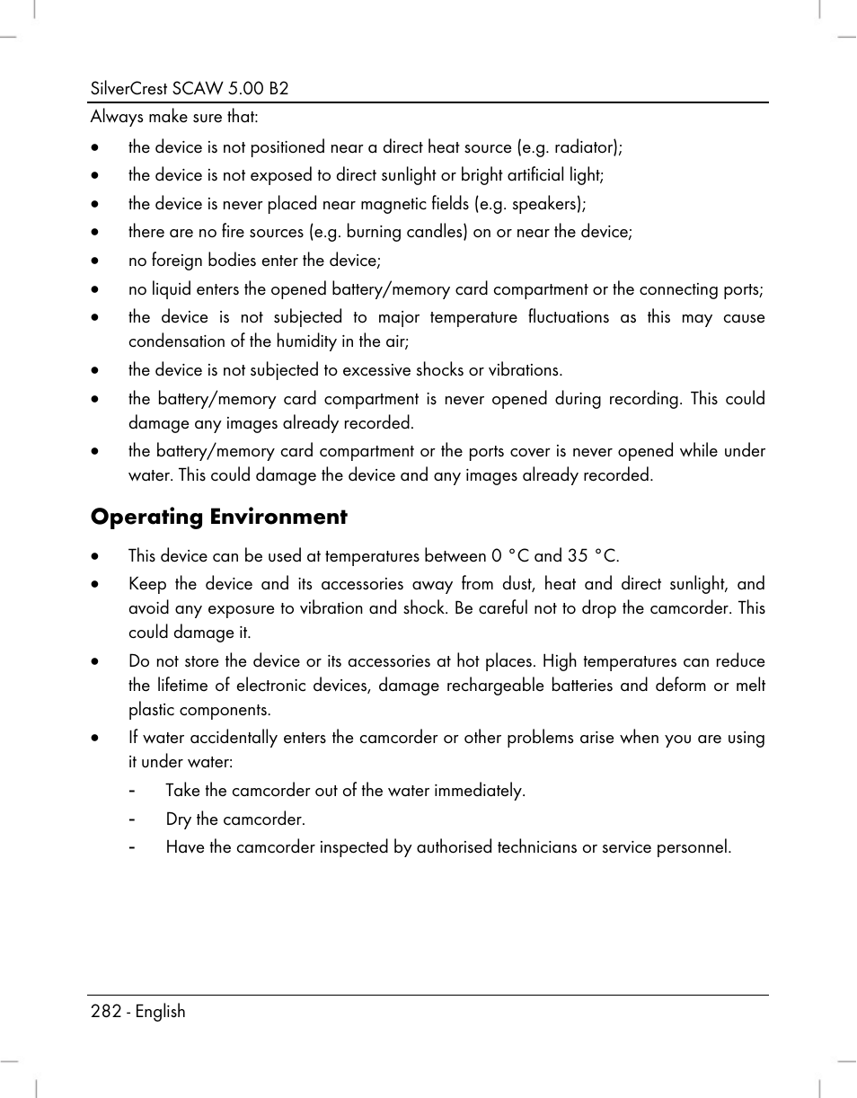 Operating environment | Silvercrest SCAW 5.00 B2 User Manual | Page 284 / 364