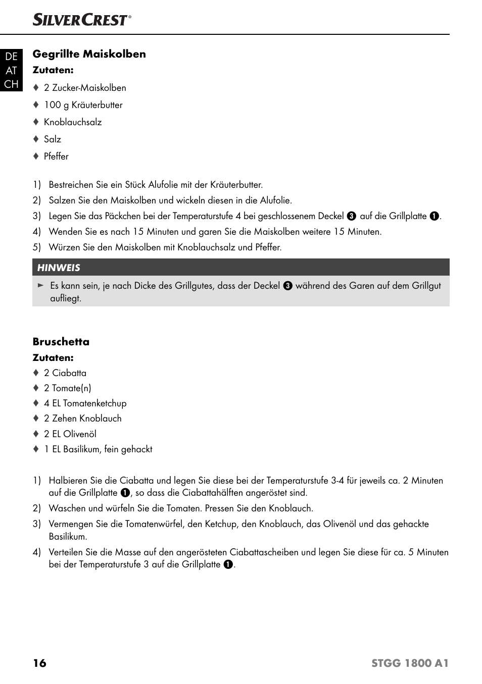 Silvercrest STGG 1800 A1 User Manual | Page 19 / 68