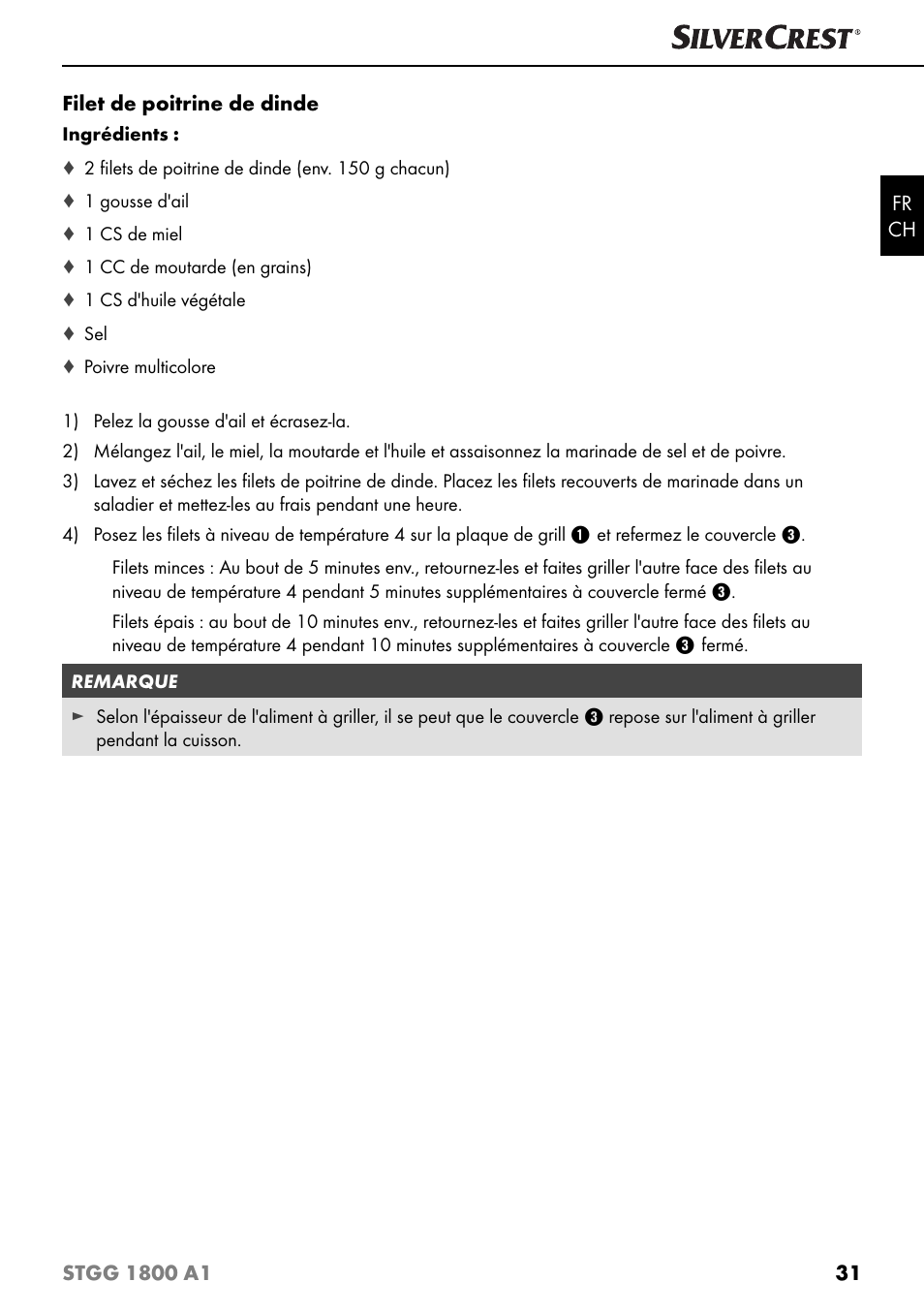 Silvercrest STGG 1800 A1 User Manual | Page 34 / 68
