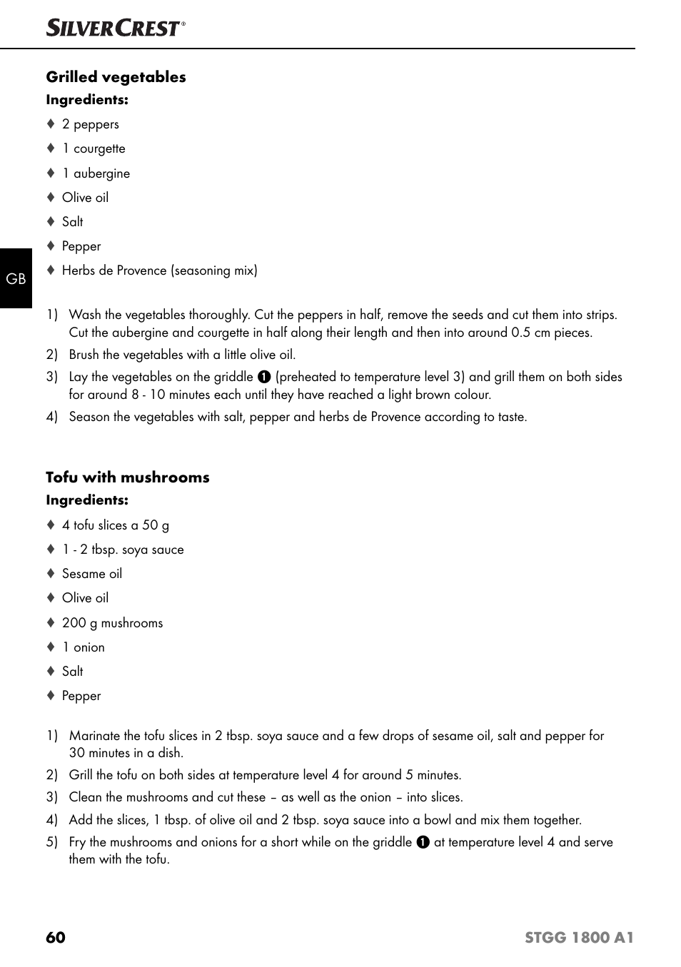 Silvercrest STGG 1800 A1 User Manual | Page 63 / 68