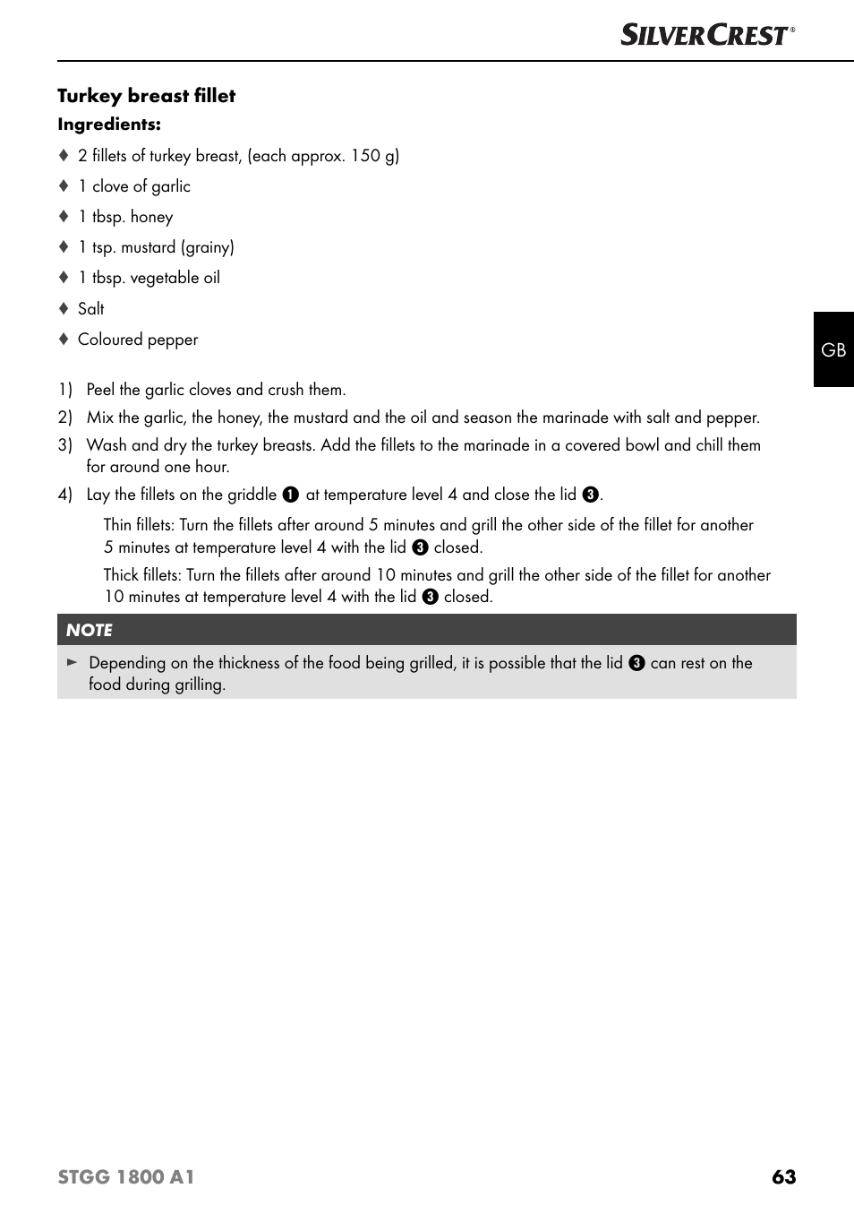 Silvercrest STGG 1800 A1 User Manual | Page 66 / 68