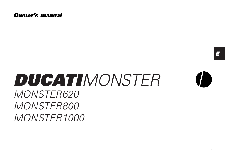 Ducati MONSTER 620 User Manual | 84 pages