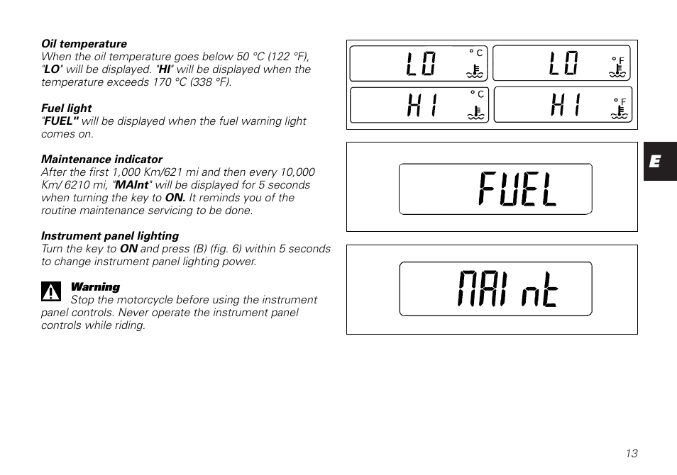 Ducati MONSTER 620 User Manual | Page 13 / 84