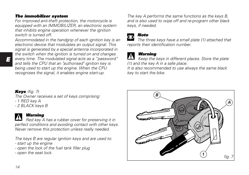 Ducati MONSTER 620 User Manual | Page 14 / 84