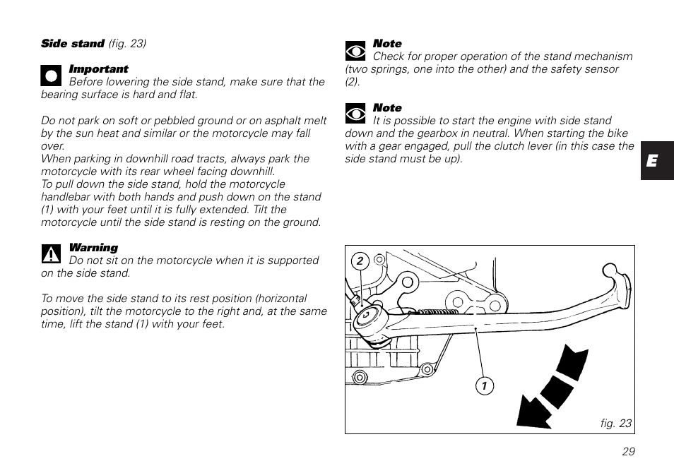 Ducati MONSTER 620 User Manual | Page 29 / 84