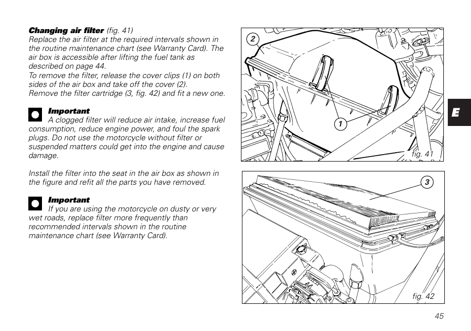 Ducati MONSTER 620 User Manual | Page 45 / 84