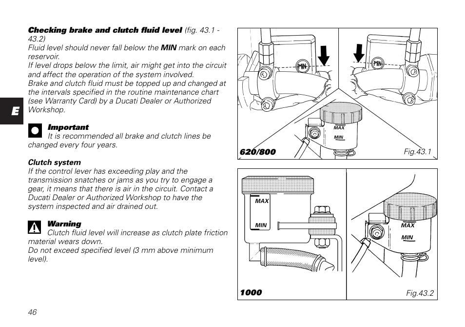 Ducati MONSTER 620 User Manual | Page 46 / 84